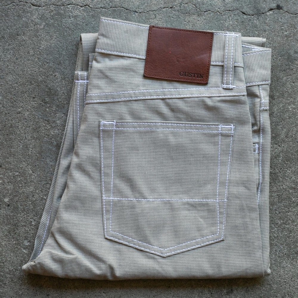 Gustin Italy Olive Houndstooth 5 Pocket Pants